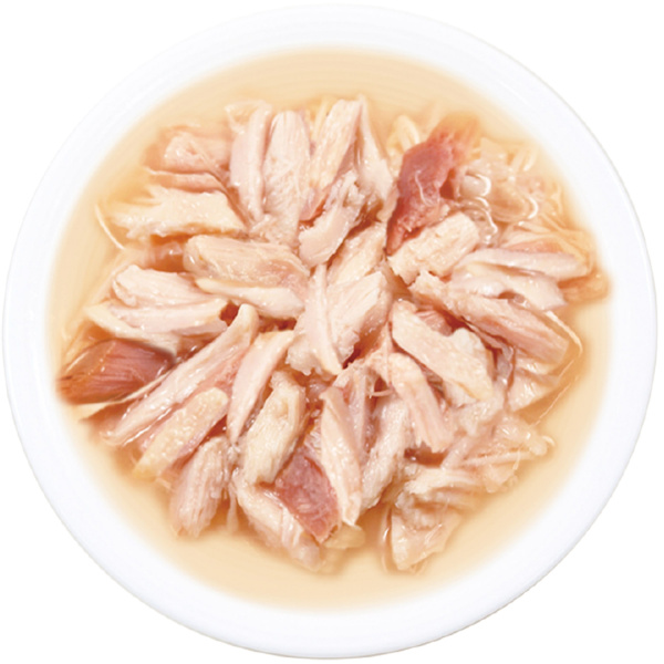 INABA ТОРОМИ влажн.корм ж/б д/кош.в бульоне кур.филе и тунец кацуо со вкус.морс.гребешка 80гр. RU304