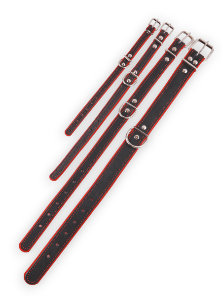 Ошейник Фетр черный/красный 35мм*42-56см