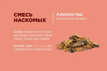 Лак-во Little One Смесь Насекомых./банка Лакомство д/всеядных грызунов