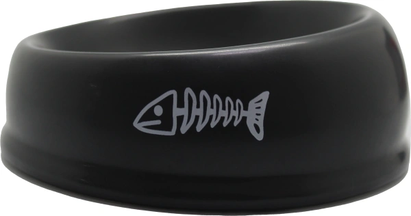 №1 Миска керамическая черная "Cat" 15,5*15,5*5,5см, 200мл, 1*36шт