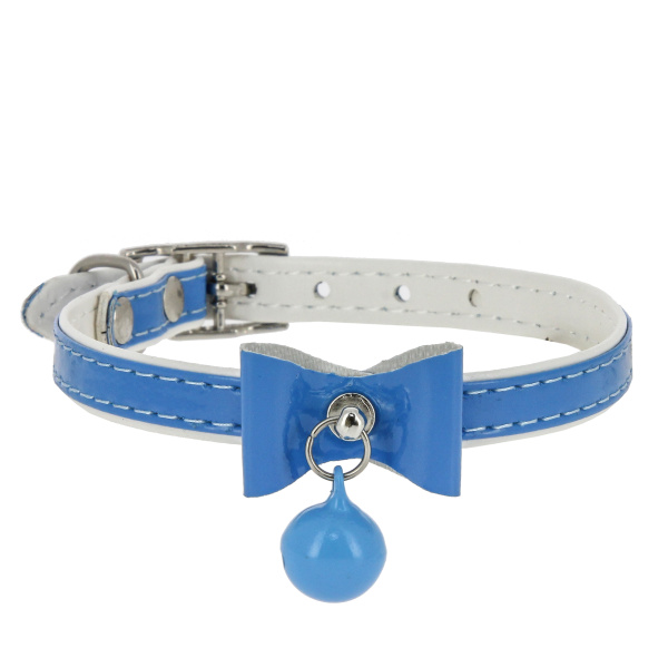 Ошейник"Синтетик" двойной прош. д/кош. бант+буб.10*30жёл,роз..