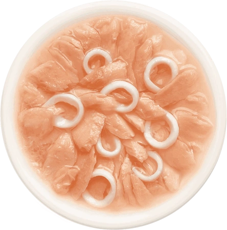 Деревенские лакомства пауч. д/кошек Лосось с кальмаром в нежном желе, 70г