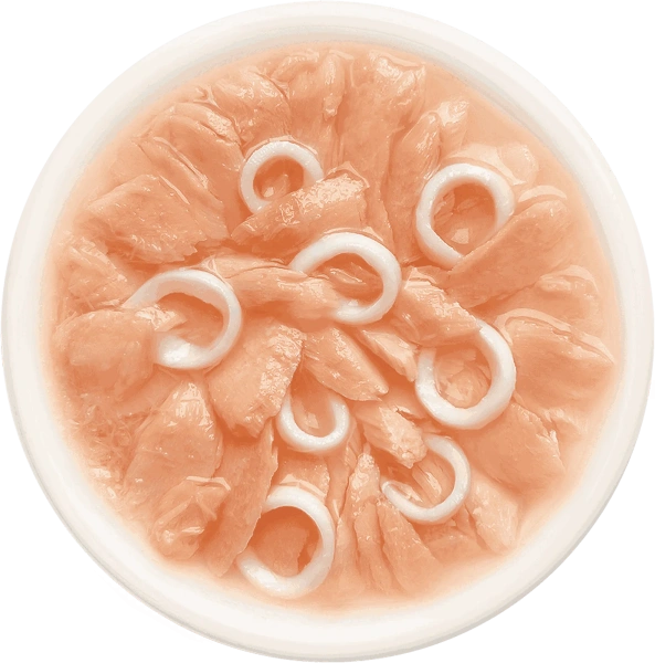 Деревенские лакомства пауч. д/кошек Лосось с кальмаром в нежном желе, 70г