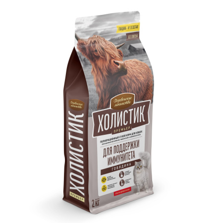 Деревенские лакомства Холистик д/кош.говяд.для поддержки иммун, 2кг