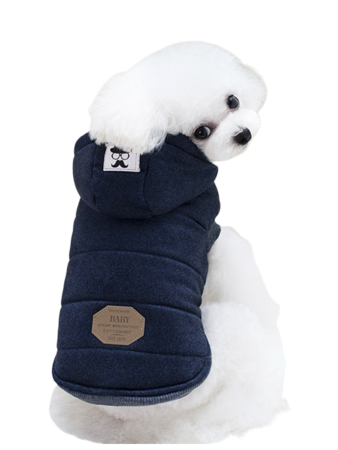 УЮТ Куртка на кнопках с капюшоном для собак, 20см, cиняя, S (1*150)