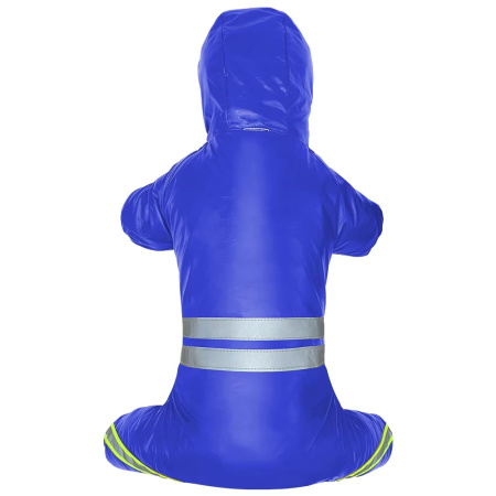 УЮТ Плащ со светоотр.элем. для собак с капюш.на кнопках"4лапы", 59см, голубой,3ХЛ (1*50)