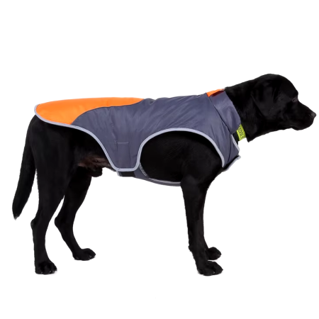 УЮТ Водонепроницаемая зимняя куртка для собак со светоотр.элем, на липучке, 20см, оранжевая,С 1*100