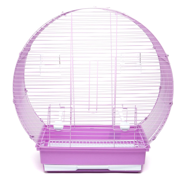 №1 Клетка для птиц, 47*27*50, прямоугольный поддон, верх круглый, фиолетовая, 1*6