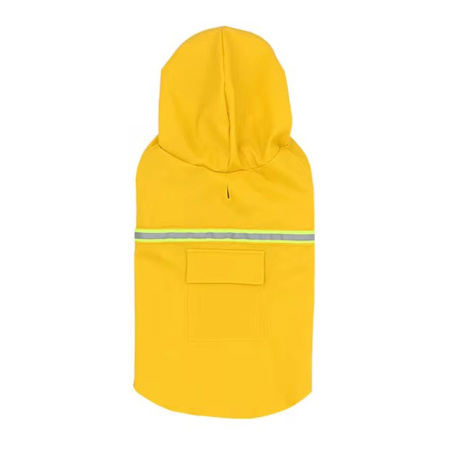 УЮТ Дождевик со светоотр.элем. для собак с капюшоном на липучке, 60см, желтый, 3ХЛ, (1*50)