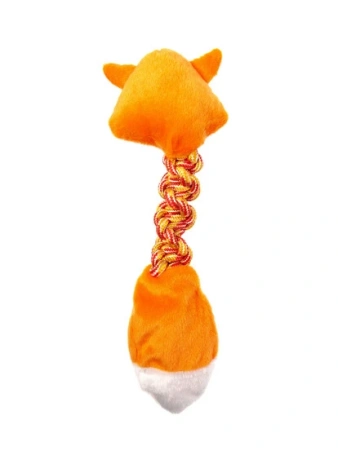Pet-it плюшевая Лисичка с пищалкой и веревкой, 15x45 см игрушка для собак, серия Wow Stretch 