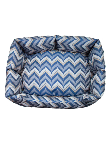 УЮТ Лежак "Зигзаг" синий 70*50см, жаккард/холофайбер, съемный чехол на молнии/ЛМ56