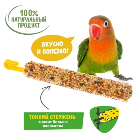 HAPPY JUNGLE Палочки д/птиц медовый микс 3 шт 90 гр (*22шт)