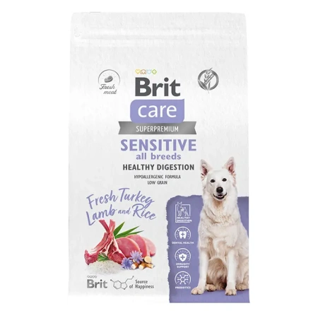 БРИТ КЕА сух корм д/соб ср пород 12кг индейка и ягненок Dog Adult Sensitive Healthy Digestion