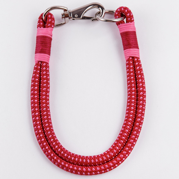 Ошейник капроновый Dog&Vogue Rope круглого плетения красный 8мм*46см