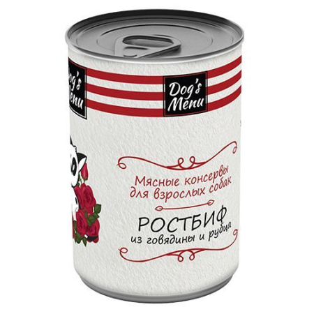 Dog s Menu конс для взр собак ростбиф из говядины и рубца 1*12 340 гр