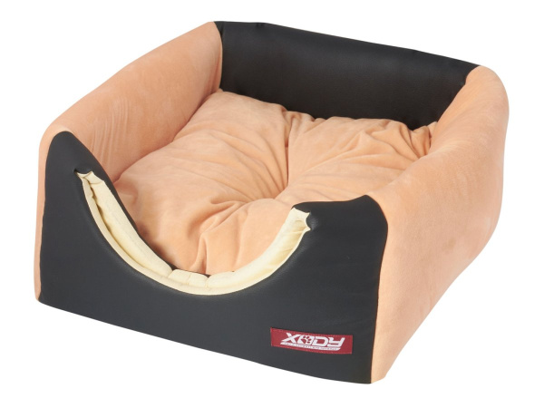 Куб (кожа черн/мех беж) №1 30х30х30 см КСОДИ (XODY)