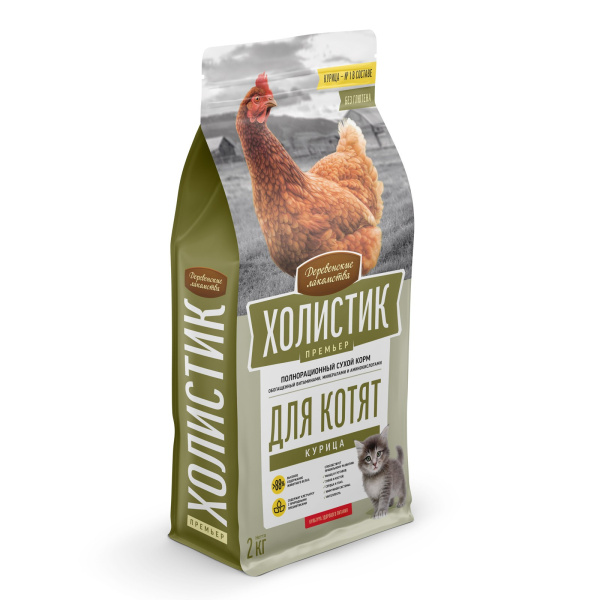 Деревенские лакомства Холистик д/котят.курица, 2кг