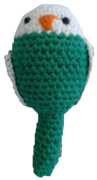 №1 Favorite Игрушка для кошек "Птичка" вязаная,  с кошачьей мятой,  зеленая, 11см