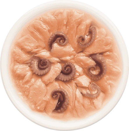 Деревенские лакомства пауч. д/кошек Лосось с осьминогом в нежном желе, 70г