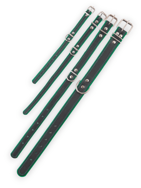 Ошейник Фетр черный/зеленый 16мм*20-28см