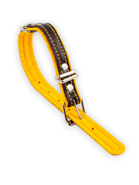 Ошейник Фетр черный/желтый 16мм*20-28см