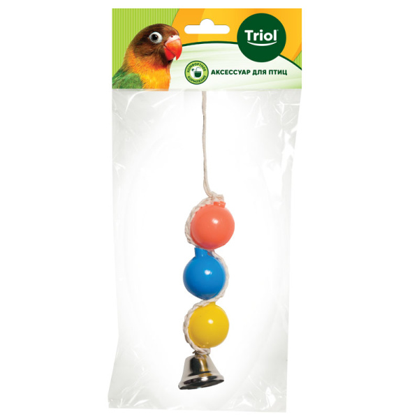 Игрушка д/птиц "Шарики с колокольчиком"