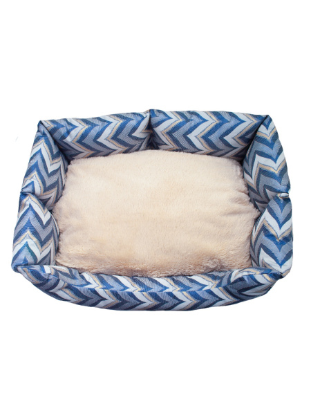 УЮТ Лежак "Зигзаг" синий 70*50см, жаккард/холофайбер, съемный чехол на молнии/ЛМ56