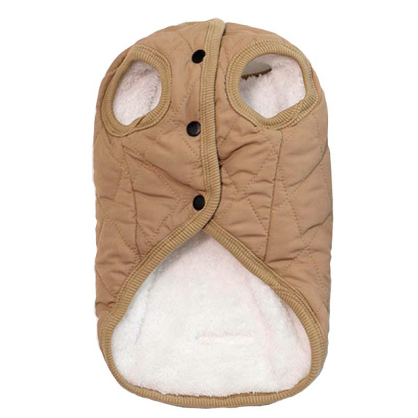 УЮТ Толстовка зимняя стеганая для собак  на кнопках, на флисе, 22см, бежевая, С, (1*75)