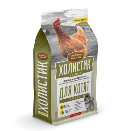 Деревенские лакомства Холистик д/котят.курица, 400гр