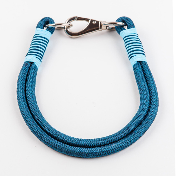 Ошейник капроновый Dog&Vogue Rope круглого плетения синий 10мм*60см