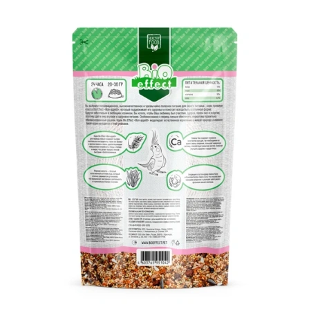 Био Эффект BON APPETIT Premium 650г д/средних попугаев в период линьки полнорационный*12 