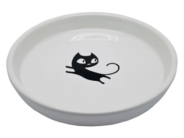 №1 Миска керамическая "черный кот", 15,0*2,5см, 160мл, цвет в ассортименте 1*48шт