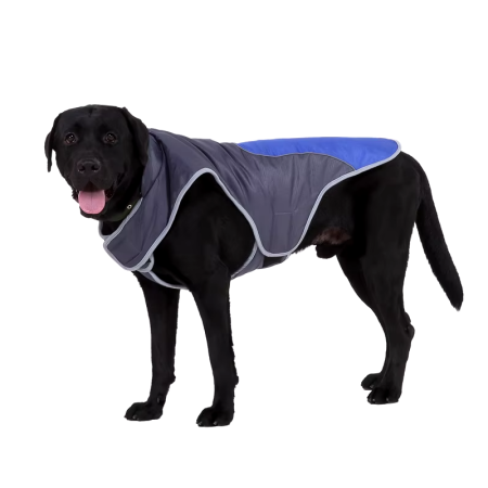 УЮТ Водонепроницаемая зимняя куртка для собак сосветоотр.элем, на липучке, 30см, голубая, М, (1*100)