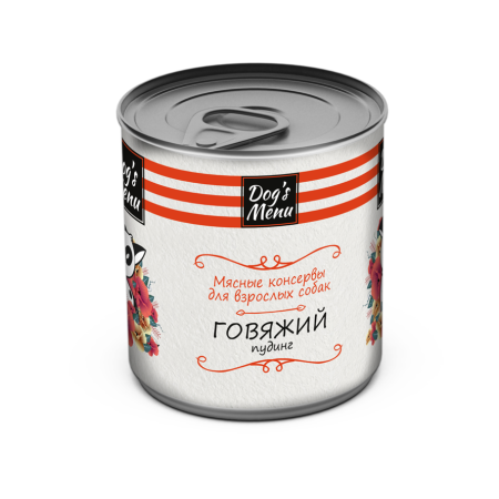 Dog s Menu конс для взр собак говяжий пудинг 1*6 750 гр