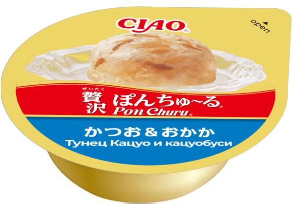 INABA ЧАО ПОН ЧУРУ суфле д/кошек  тунец Кацуо и кацуобуси (35гр.*2) RU402