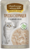 Деревенские лакомства пауч. д/кошек Треска с курицей в нежном желе, 70г