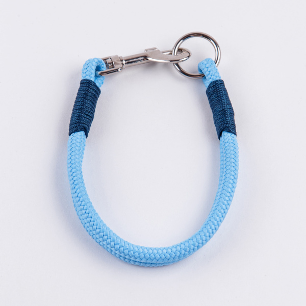 Ошейник капроновый Dog&Vogue Rope круглого плетения синий 6мм*33см