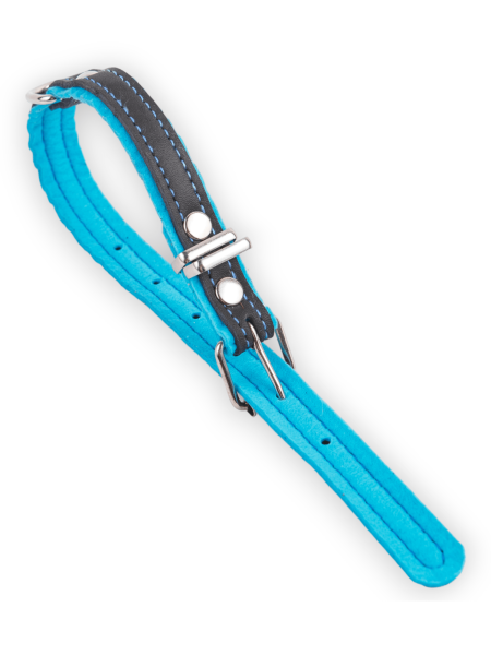 Ошейник Фетр черный/голубой 16мм*20-28см