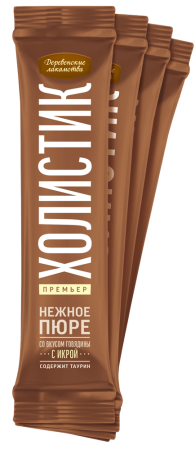 Нежное пюре со вкусом говядины с икрой летучей рыбы,4х10г Деревенские лак-ва Холистик/под заказ