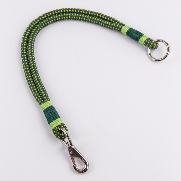 Ошейник капроновый Dog&Vogue Rope круглого плетения зеленый 8мм*46см